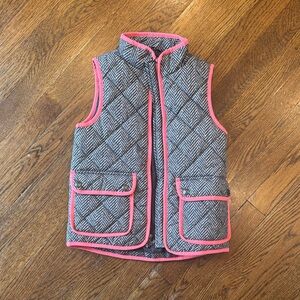 Jcrew/crewcuts Kids Herringbone Quilted Vest with Pink Trim